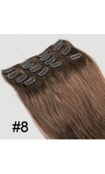 Натуральные волосы на заколках 50 см 70 грамм n8